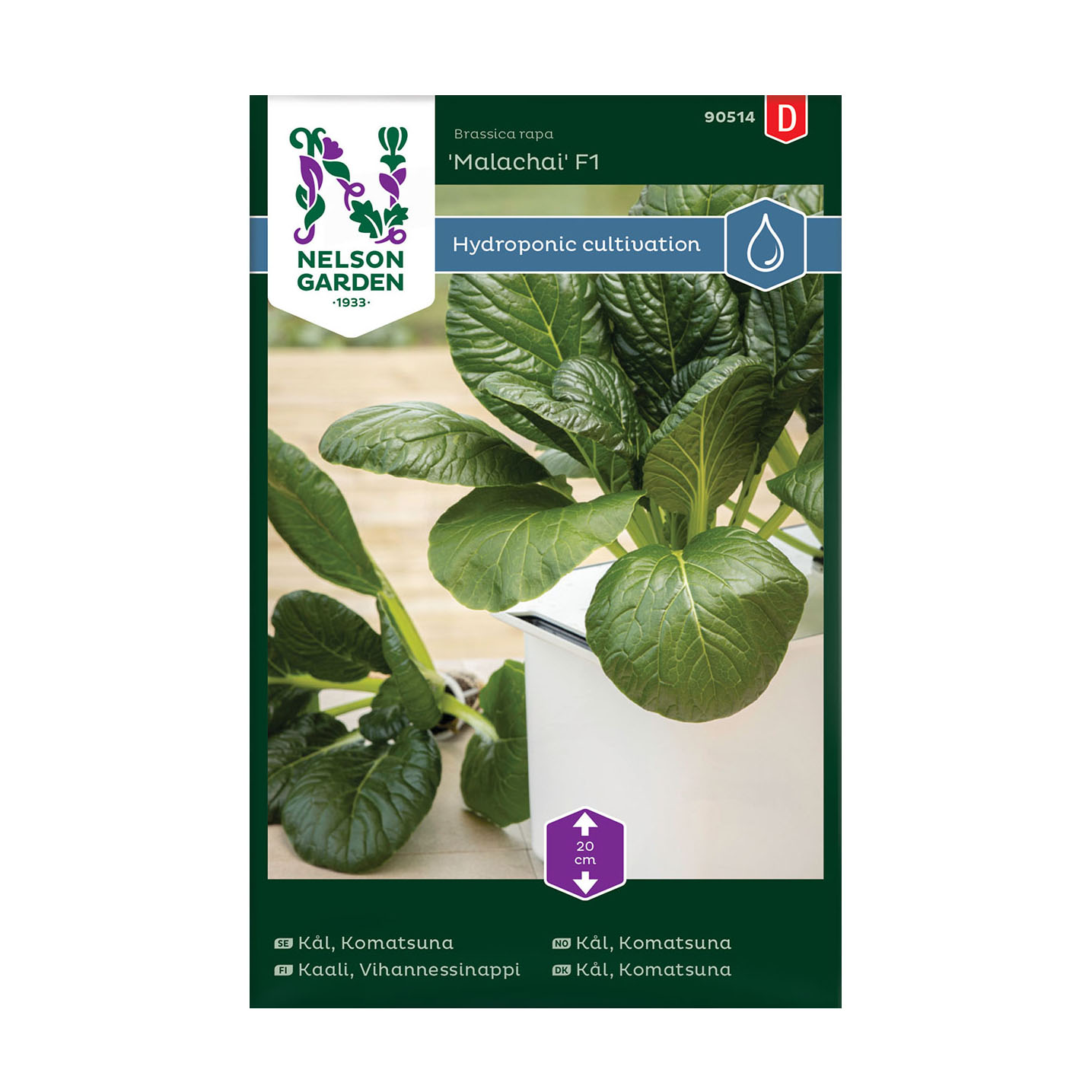 Frö Kål Nelson Garden Komatsuna Malachai F1
