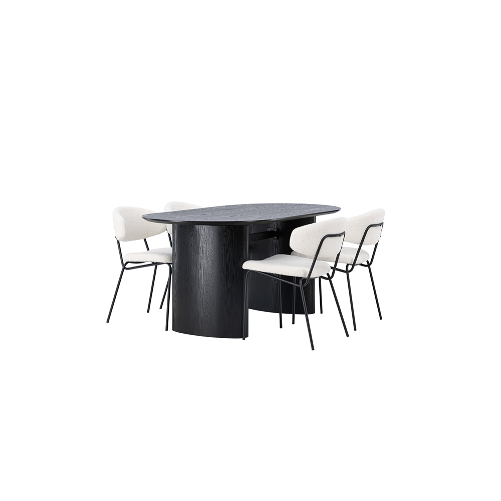 Matgrupp Venture Home Isolde med 4 st Chico stolar