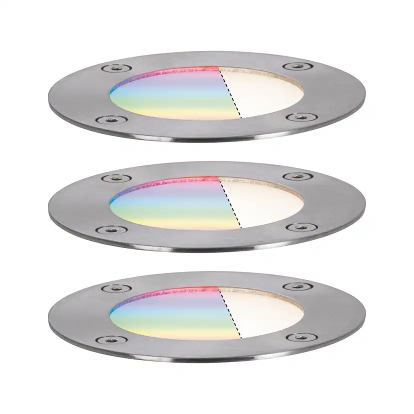 LED Infälld Markbelysning Paulmann Plug & Shine Smart Home Zigbee 3.0 Floor Profil IP67 RGBW+ 3,7W 3-pack