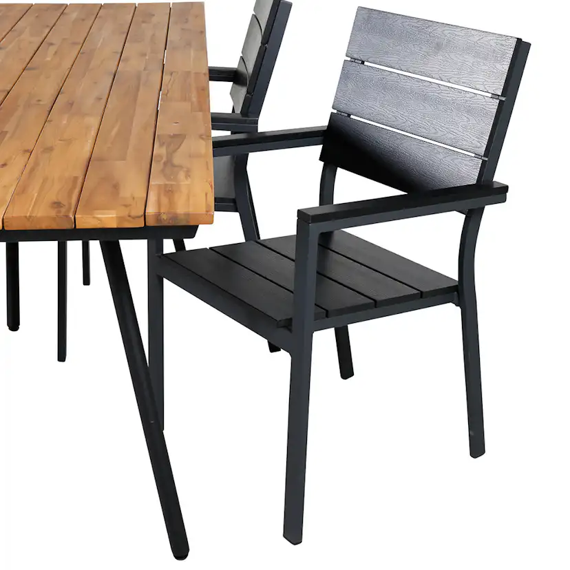 Matgrupp Venture Home Chane med 4 Lede Stapelbara Matstolar