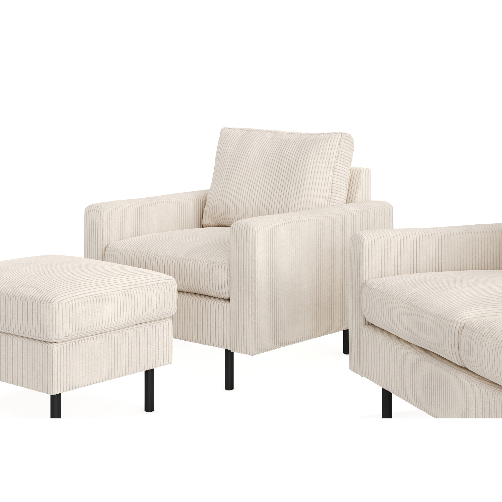 Soffgrupp Scandinavian Choice Peppe 3-sits med Fåtölj och Fotpall