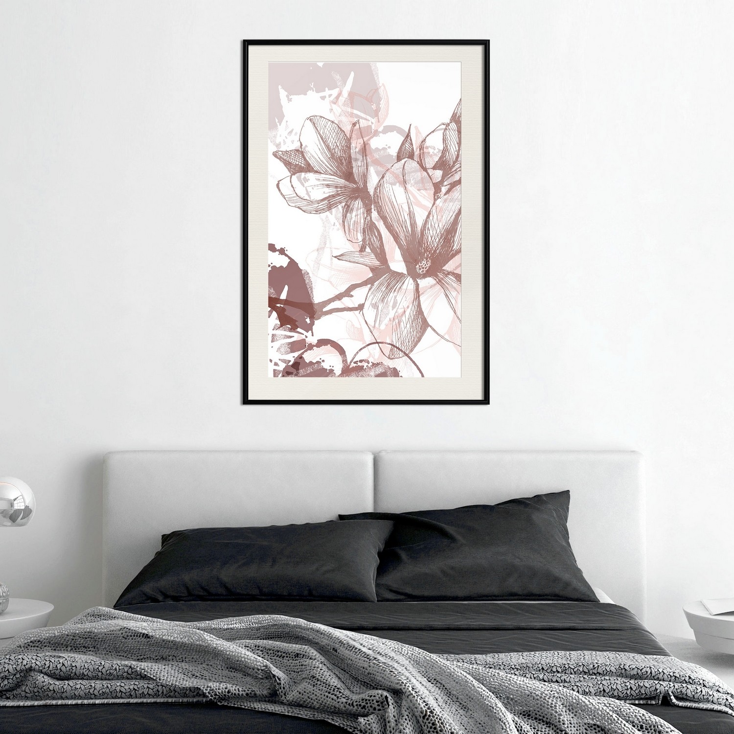 Affisch - Magnolias World [Poster] 30x45 Svart ram med passepartout, 30x45 cm