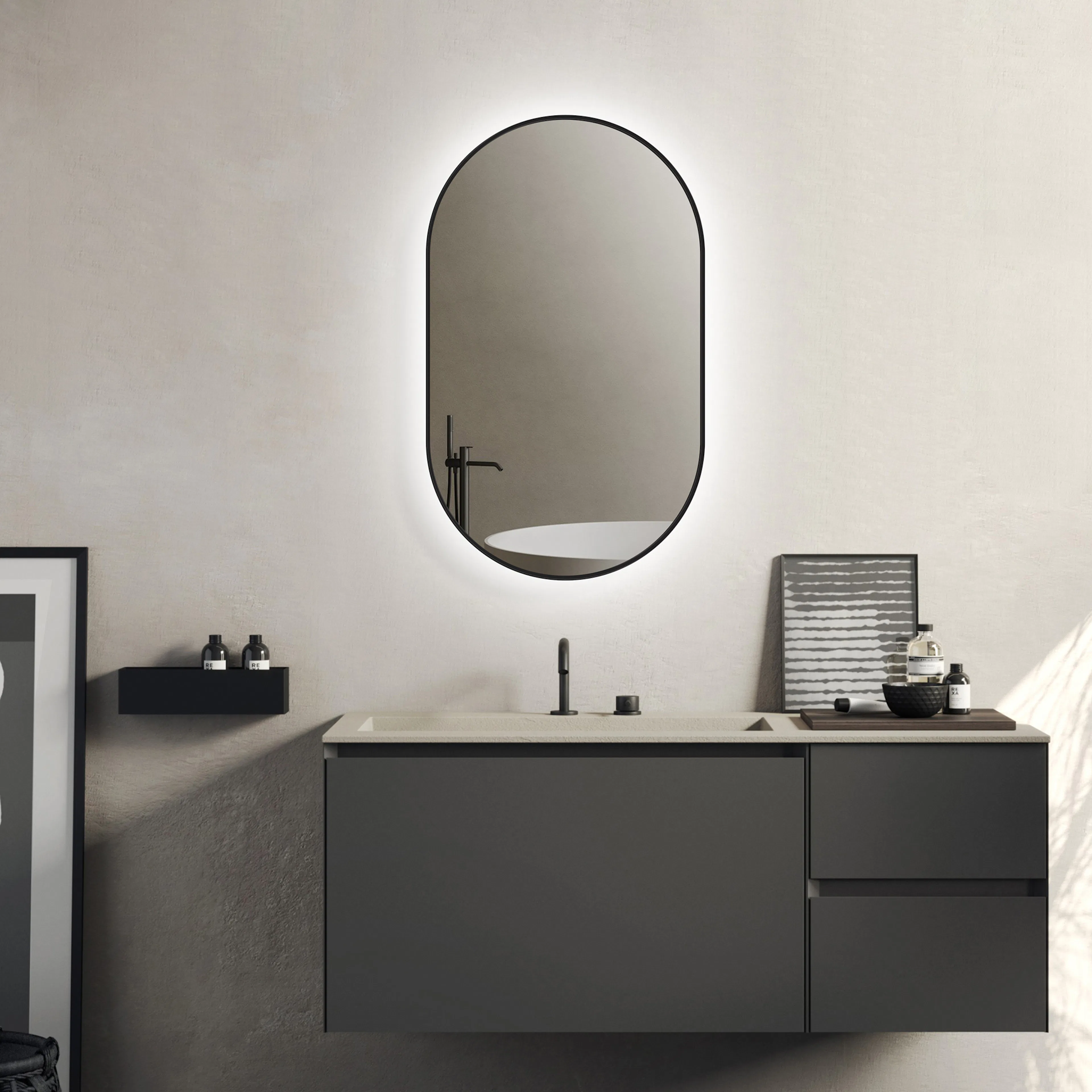 Mirror Bathlife NÖJA 60/O1 ECO (MBMS) Aluminium 600 mm