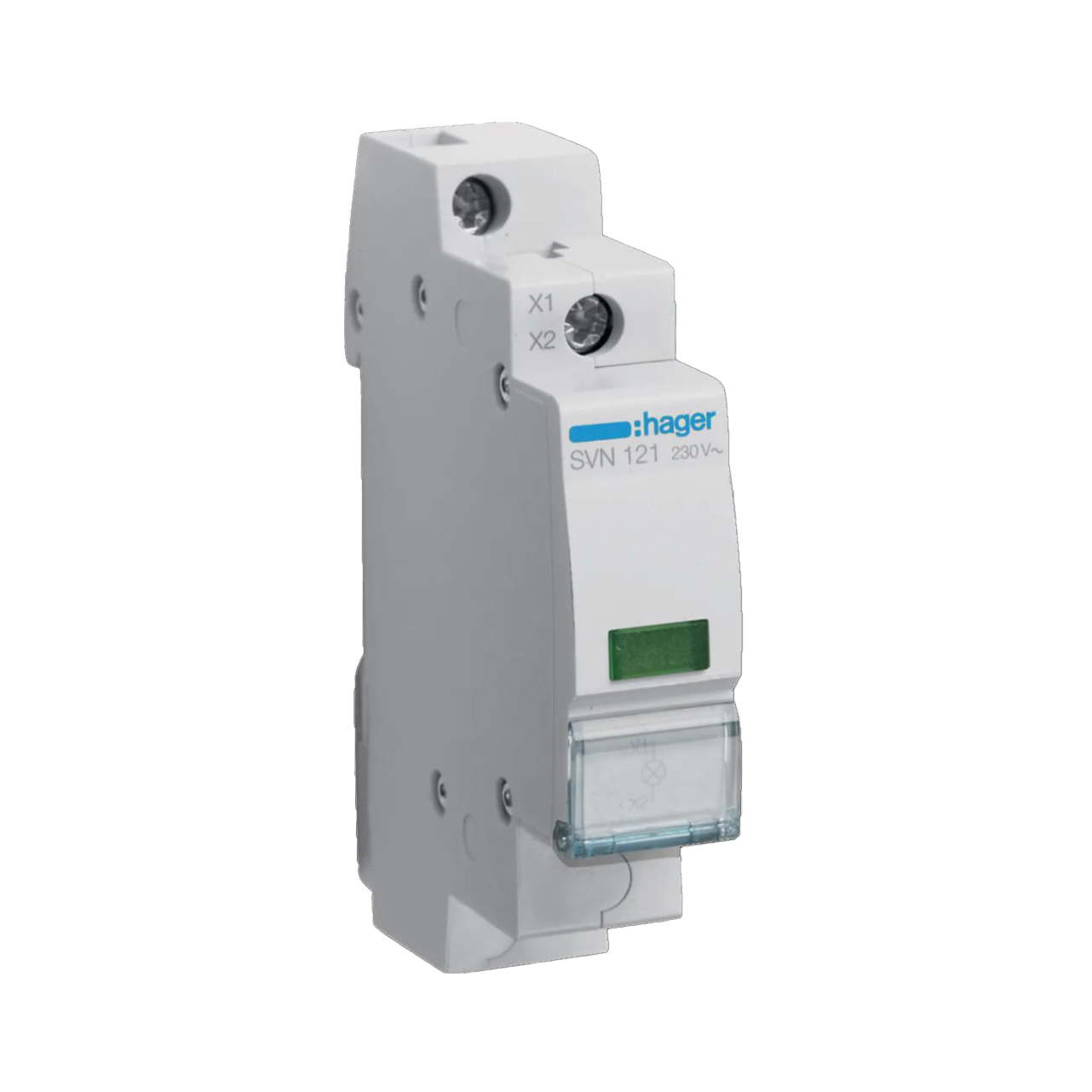 Signallampa Hager 230 V AC i Modulutförande Grön