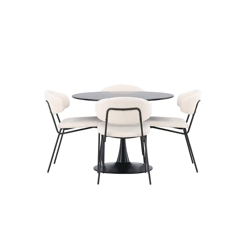 Matgrupp Venture Home Glade Ø 100 cm med 4 Chico Stolar