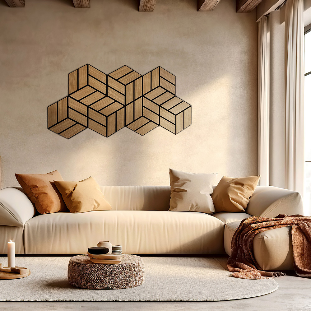 Akustikpaneler NQD Smartwall Hexagonformade 15-Pack