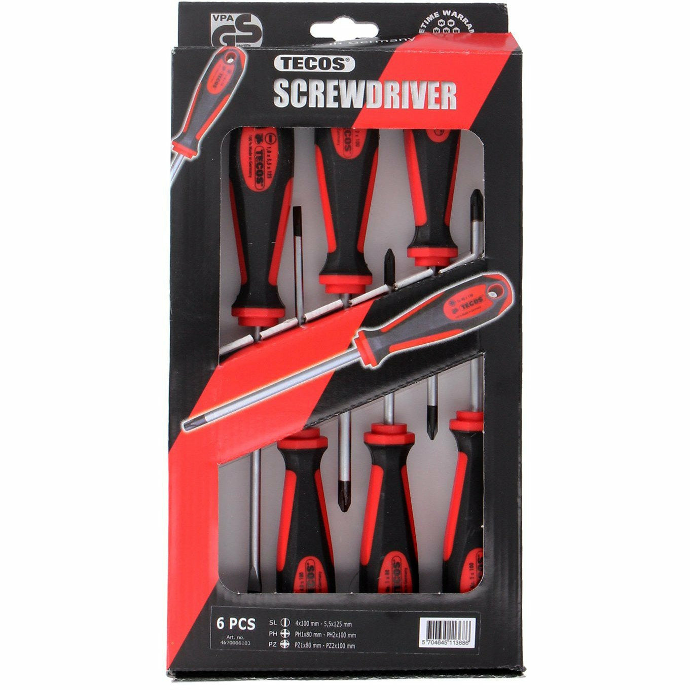 Skruvmejselset Tecos 6-delar (4670006103)