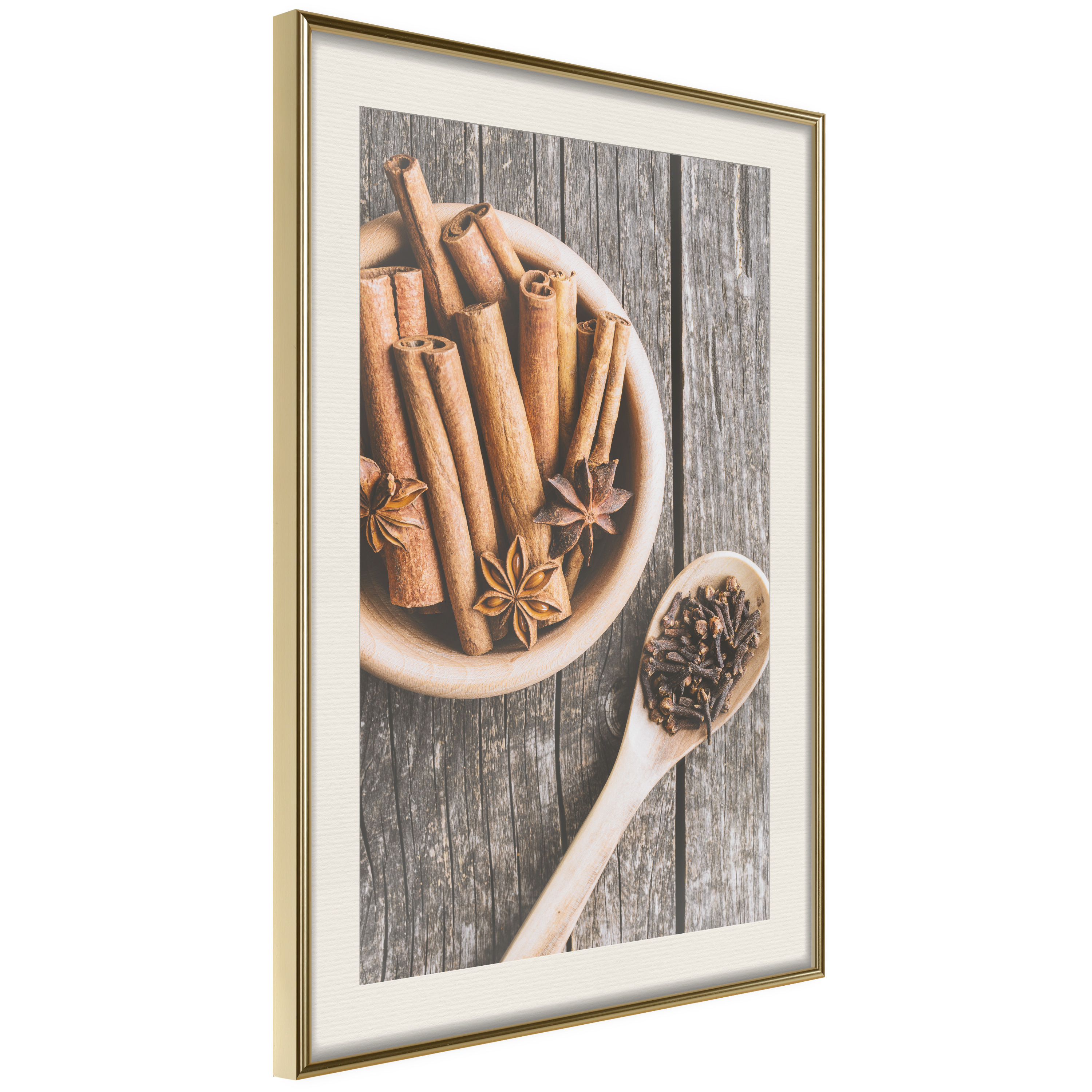 Affisch - Smell of Spices [Poster] 40x60 Guld ram med passepartout, 40x60 cm