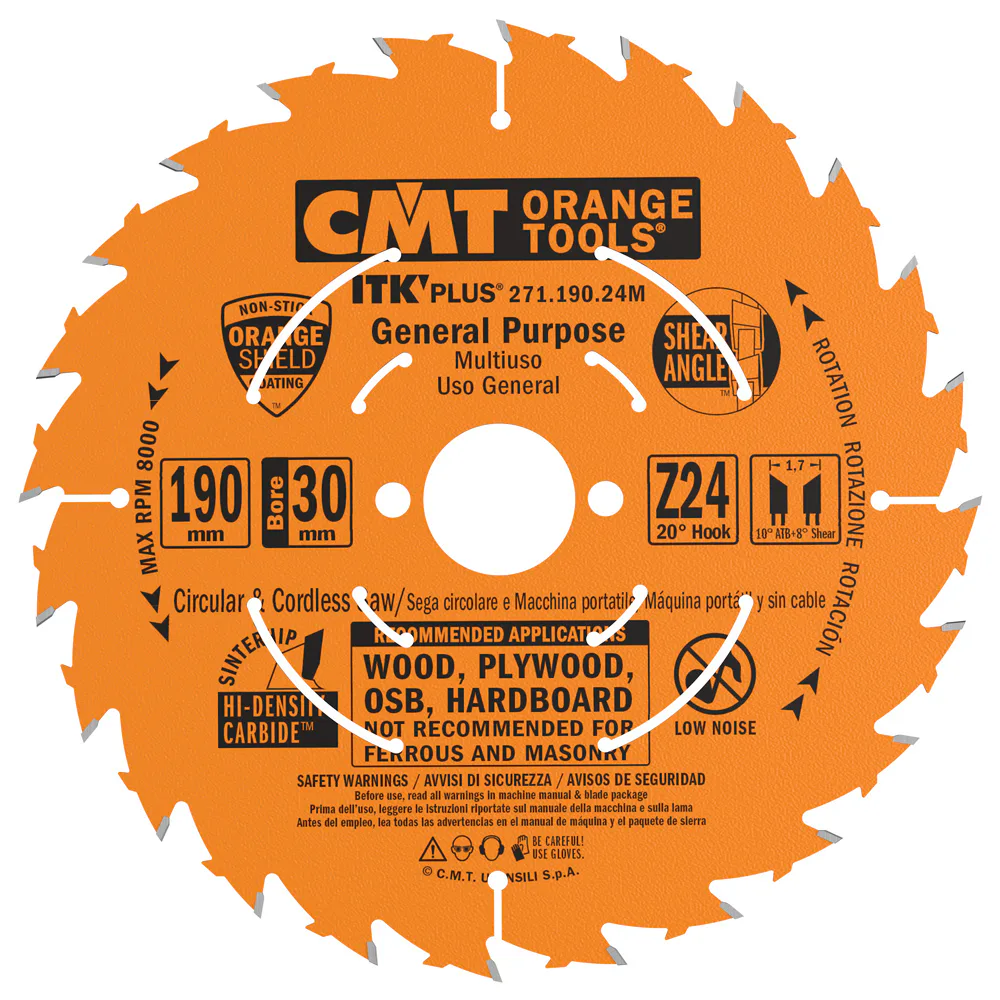 Sågklinga CMT Orange Tools ITK-Plus klyv/kap W Neg