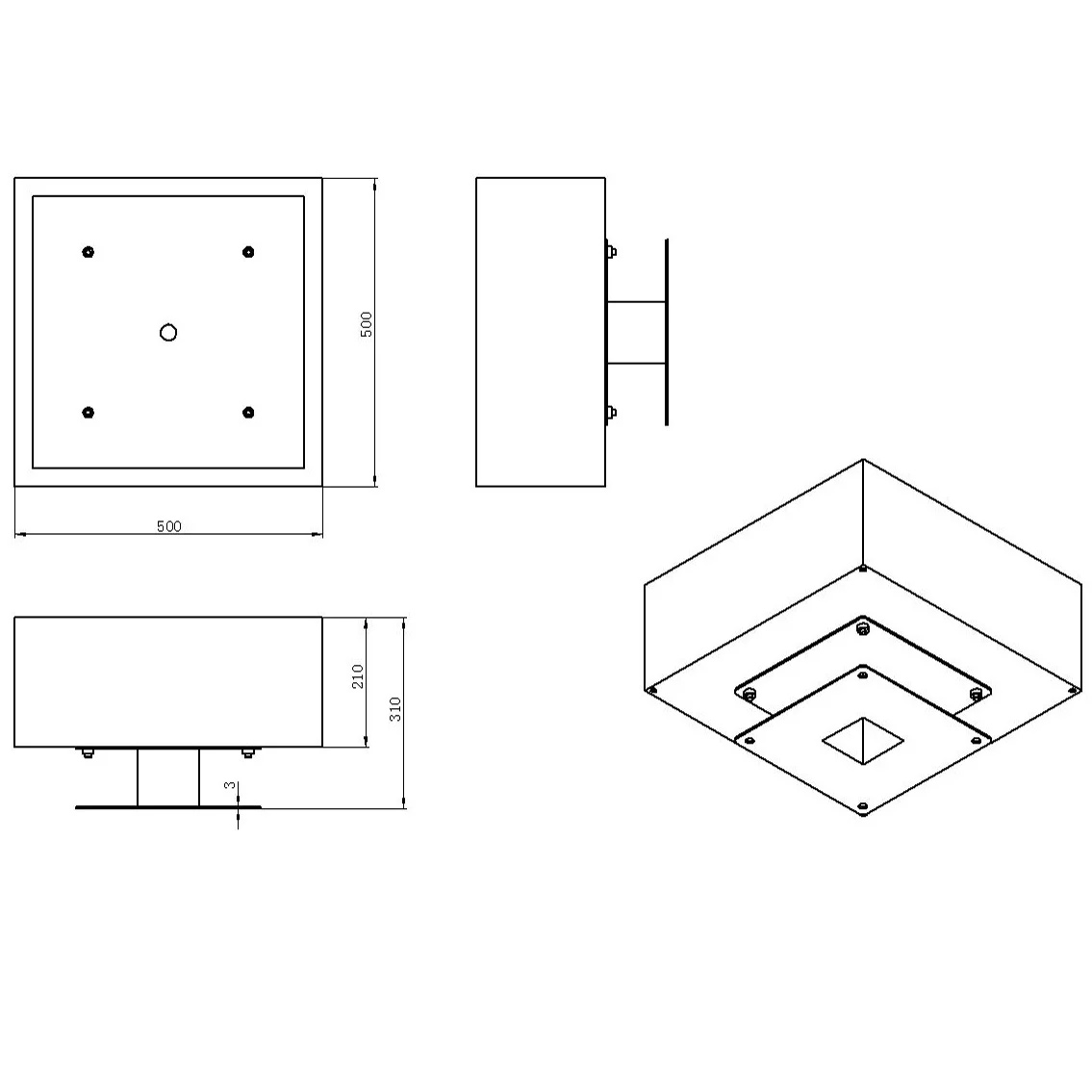 Eldstad Lyfco Cortenstål Kvadratisk