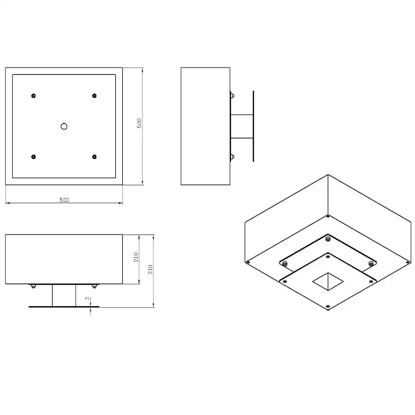 Eldstad Lyfco Cortenstål Kvadratisk
