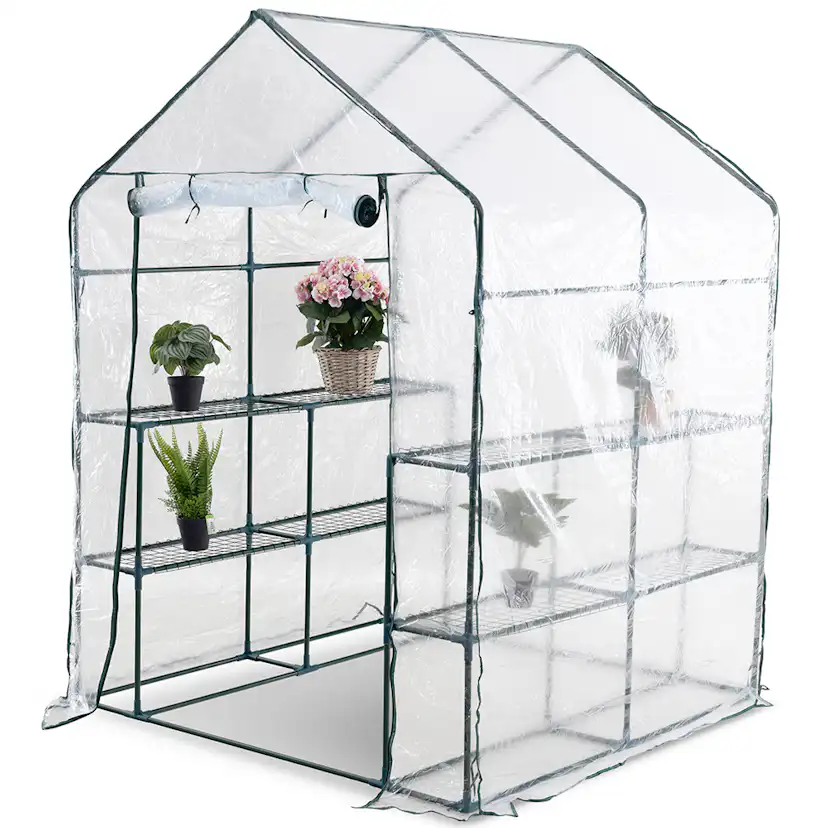 Plastväxthus Metalcraft 8 hyllor Transparent