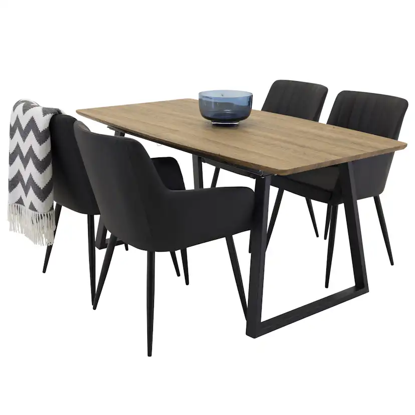 Matgrupp Venture Home Ina med 4 Corina Stolar Konstläder