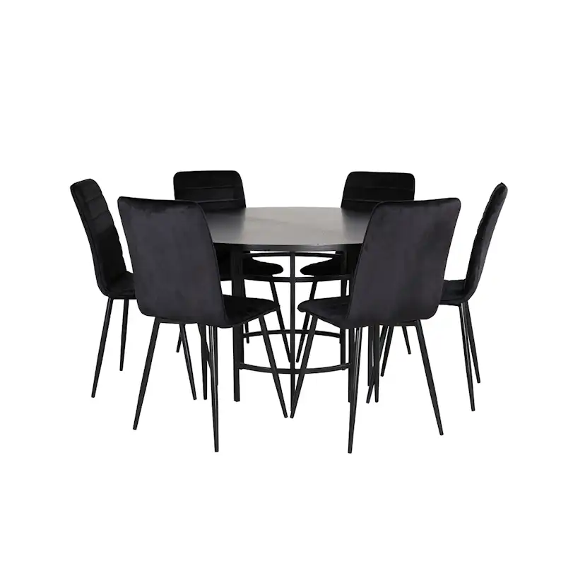 Copenhagen - Dining Table round - Black / Black+Windu Lyx Ch Svart