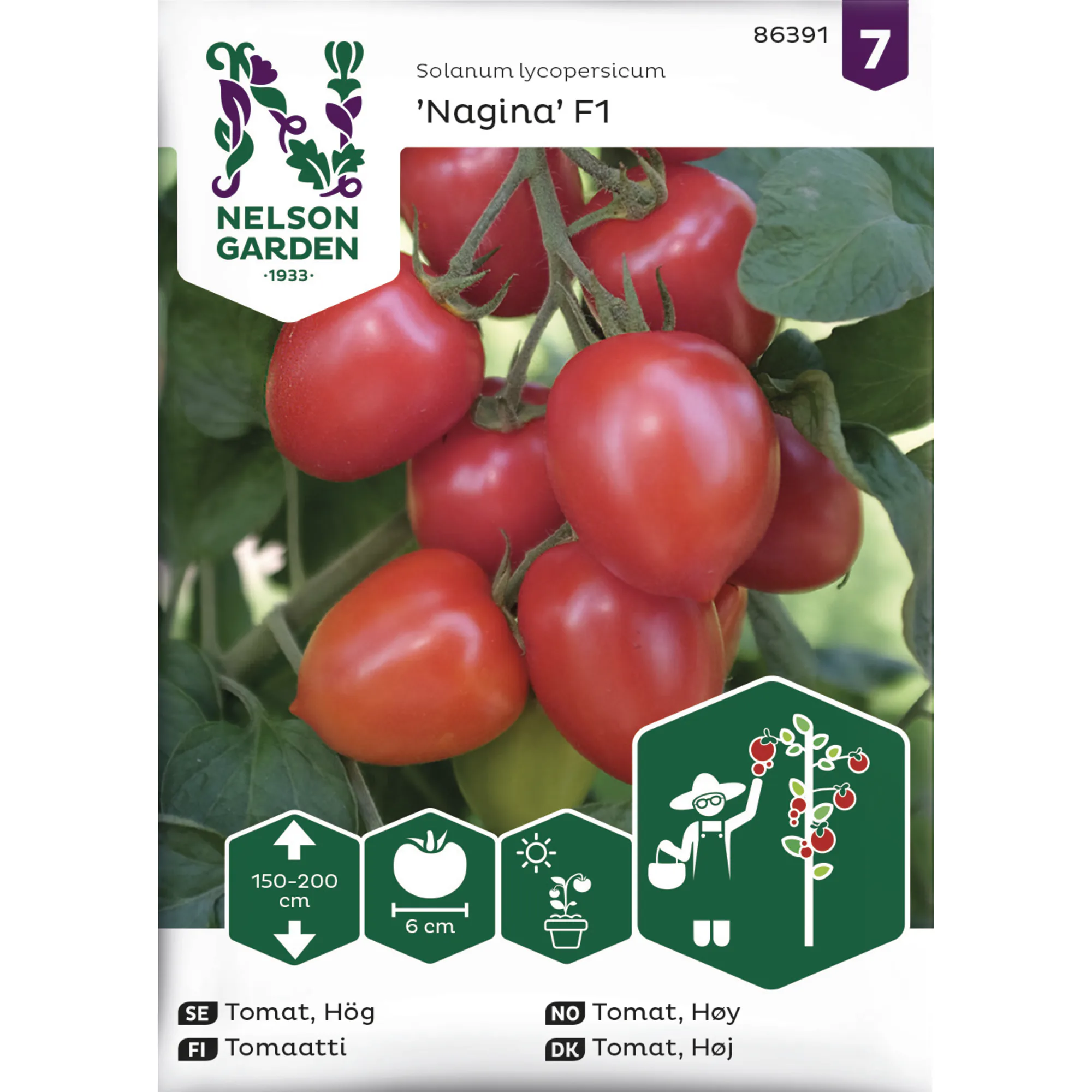 Frö Nelson Garden Tomat Hög Nagina F1