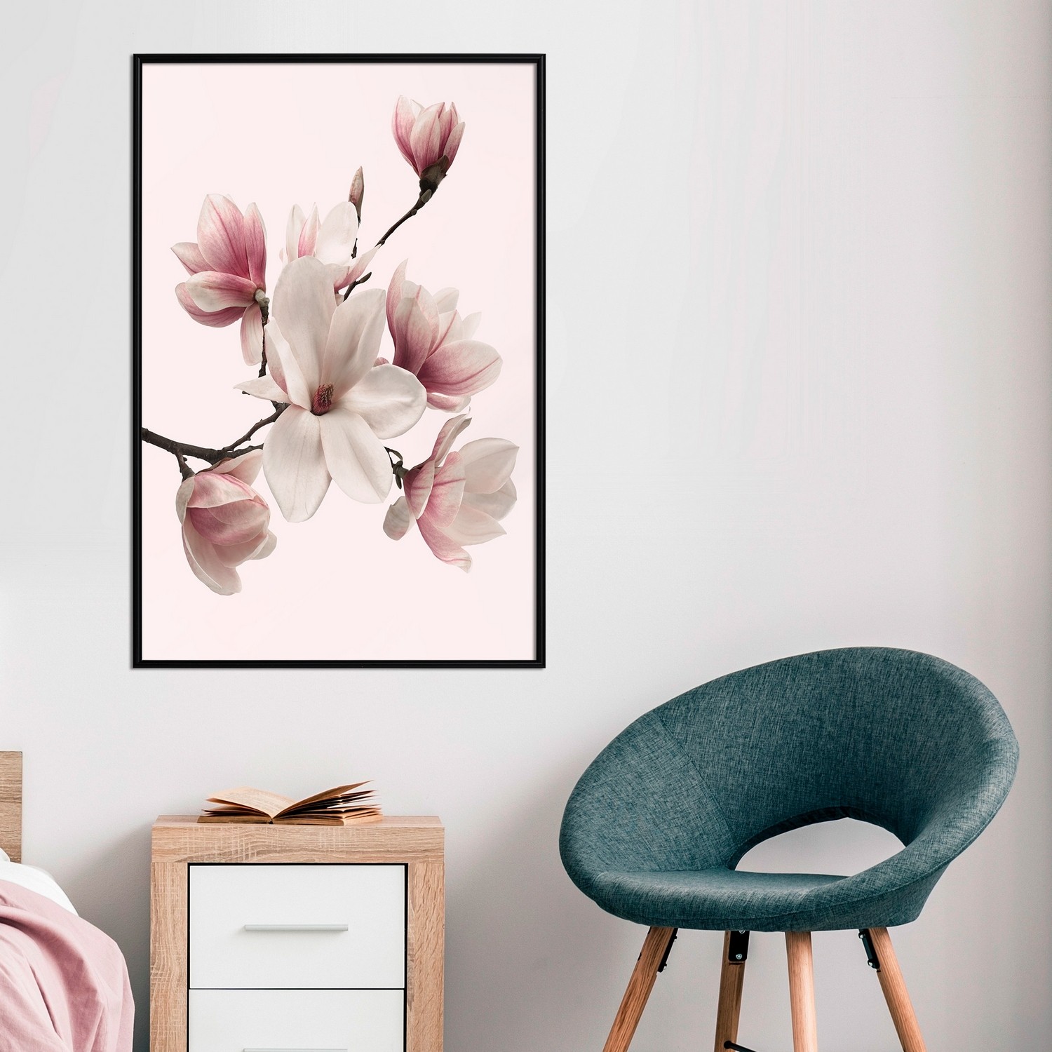 Affisch - Delicate Magnolias [Poster] 20x30 Svart ram, 20x30 cm