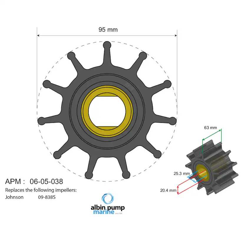 Impeller Albin Group Marine Premium FIP 06-05-038