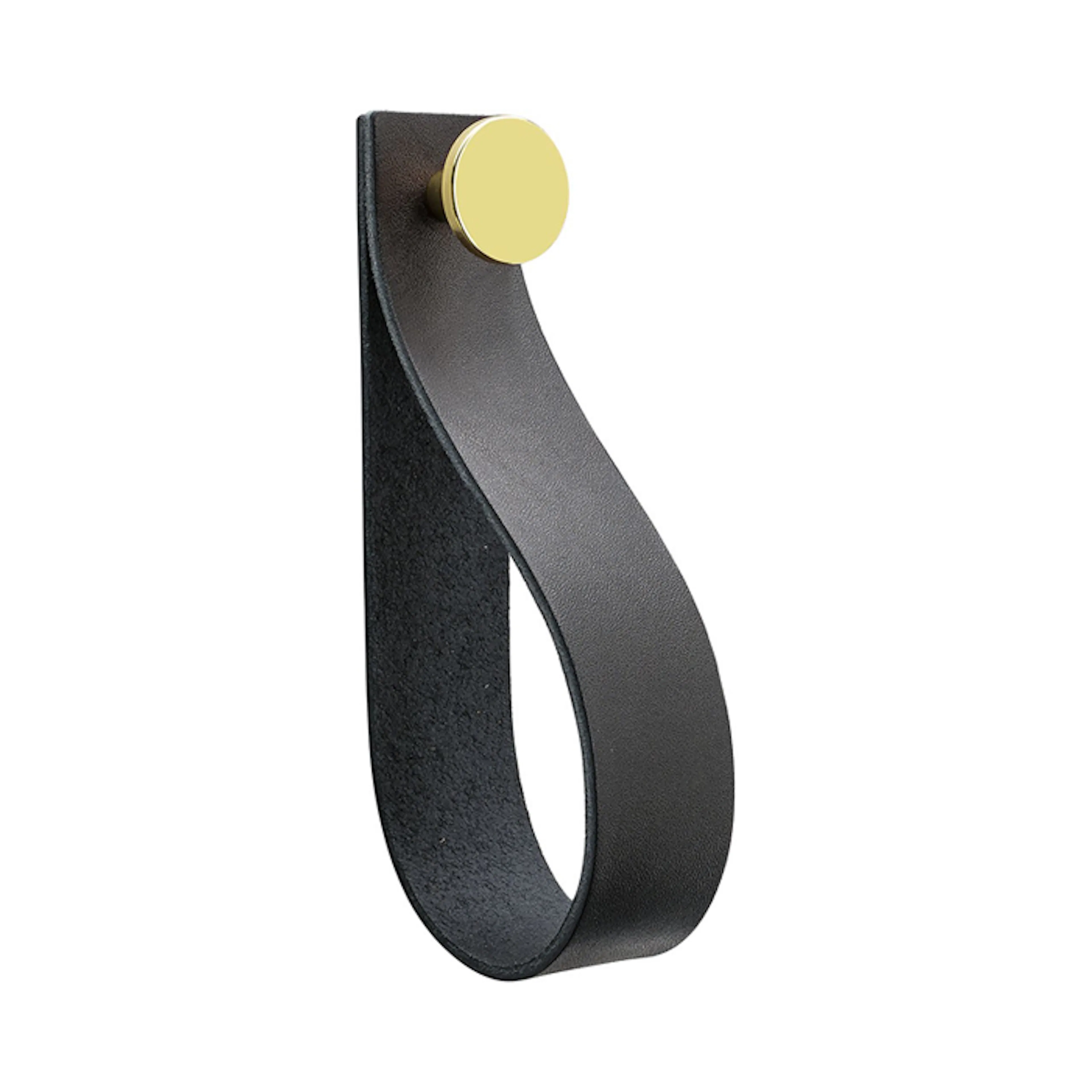 Loop Strap läder svart/mässing Mässing