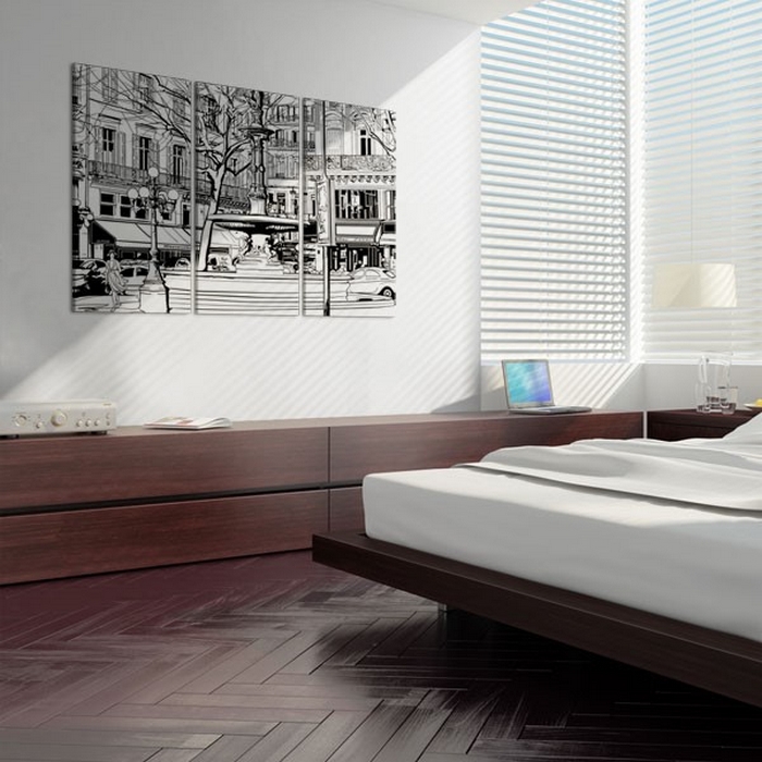 Tavla Arkiio Skiss Över Parisiskt Torg