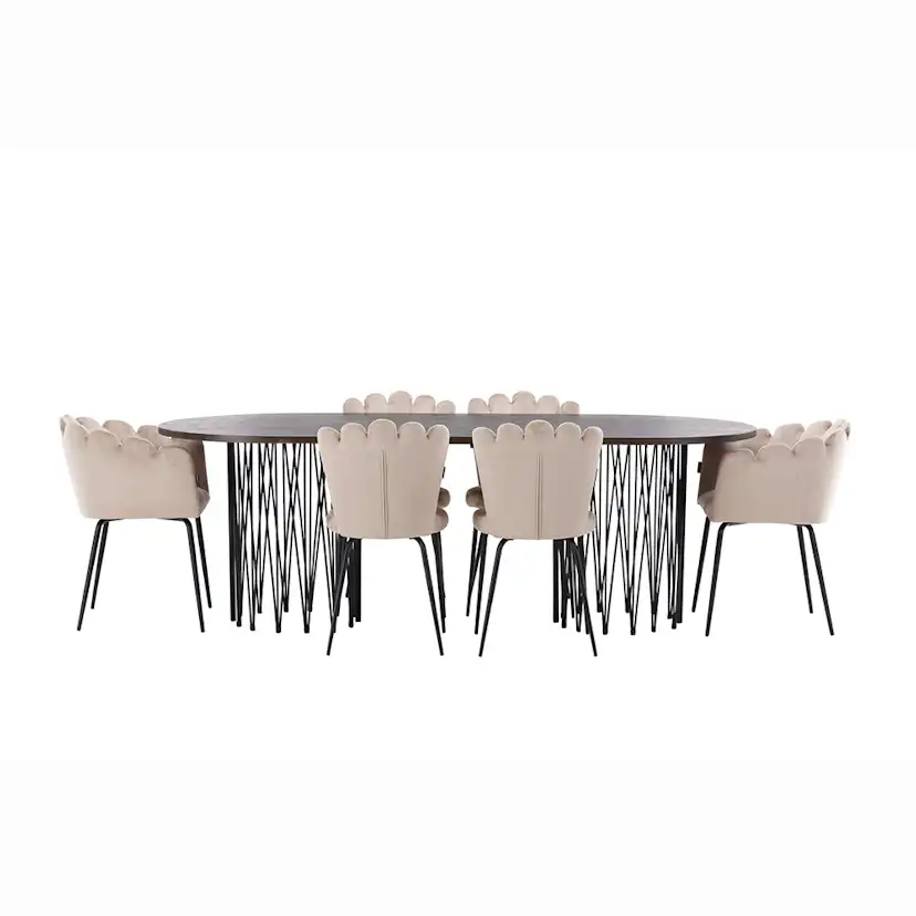 Matgrupp furniture/fashion Stone med 4 Limhamn Light Stolar och 2 Limhamn Stolar