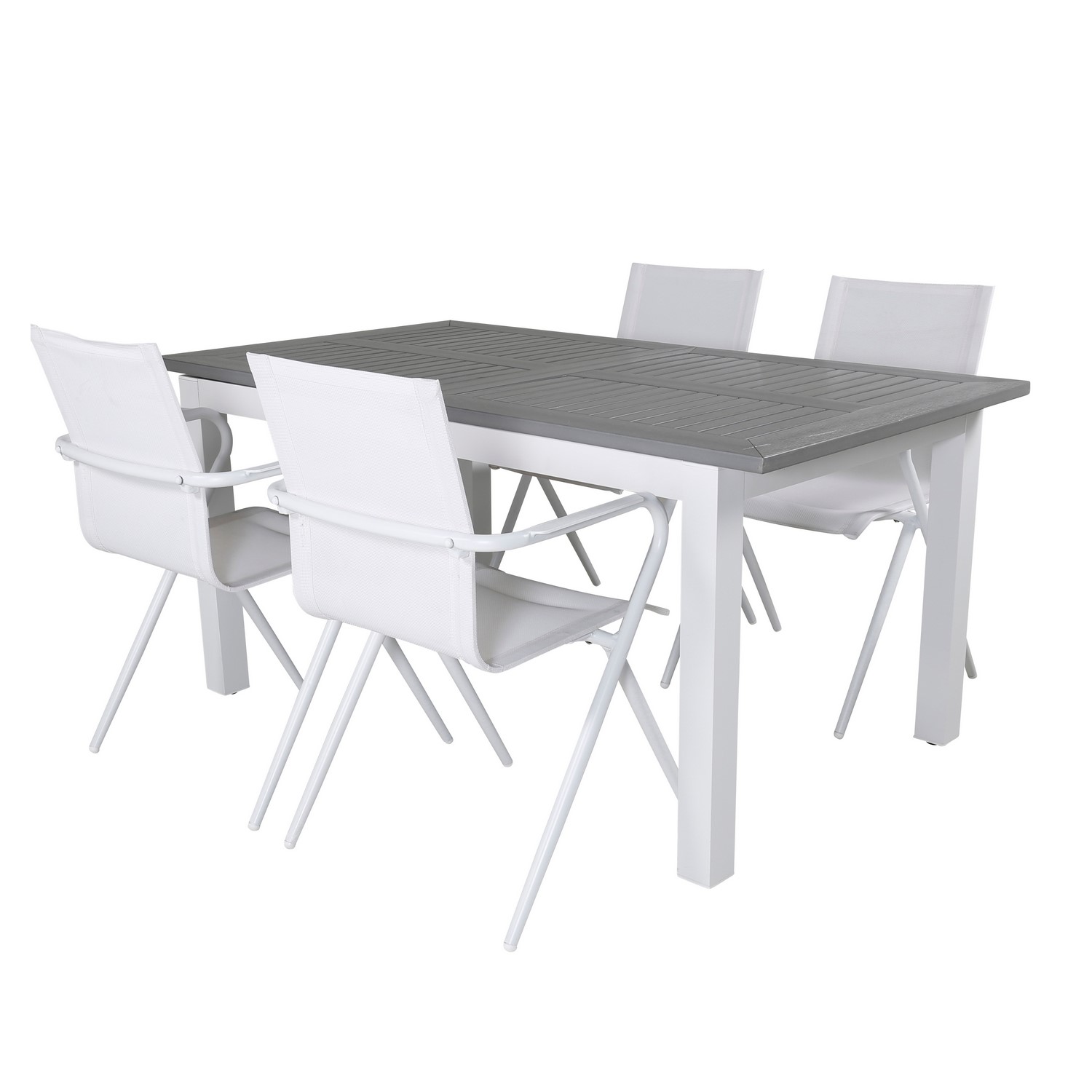 Matgrupp Venture Home Aleyna 152 Vit med 4 Aspen Matstolar