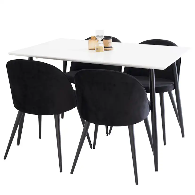 Matgrupp Venture Home Pobbie med 4 Stolar Valentina Sammet