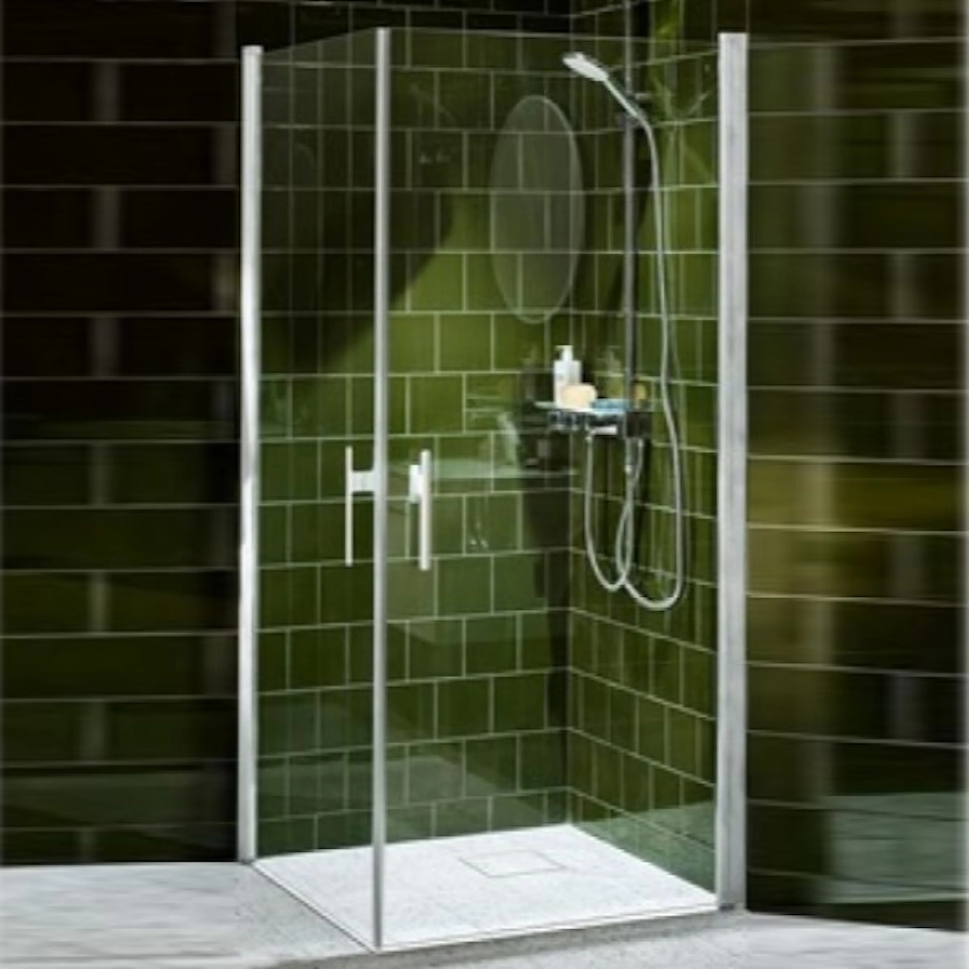 Dhörn Lusso1 Wh H2 Rak 90X90Kl Vit, LxB: 900x900 mm med Handtag