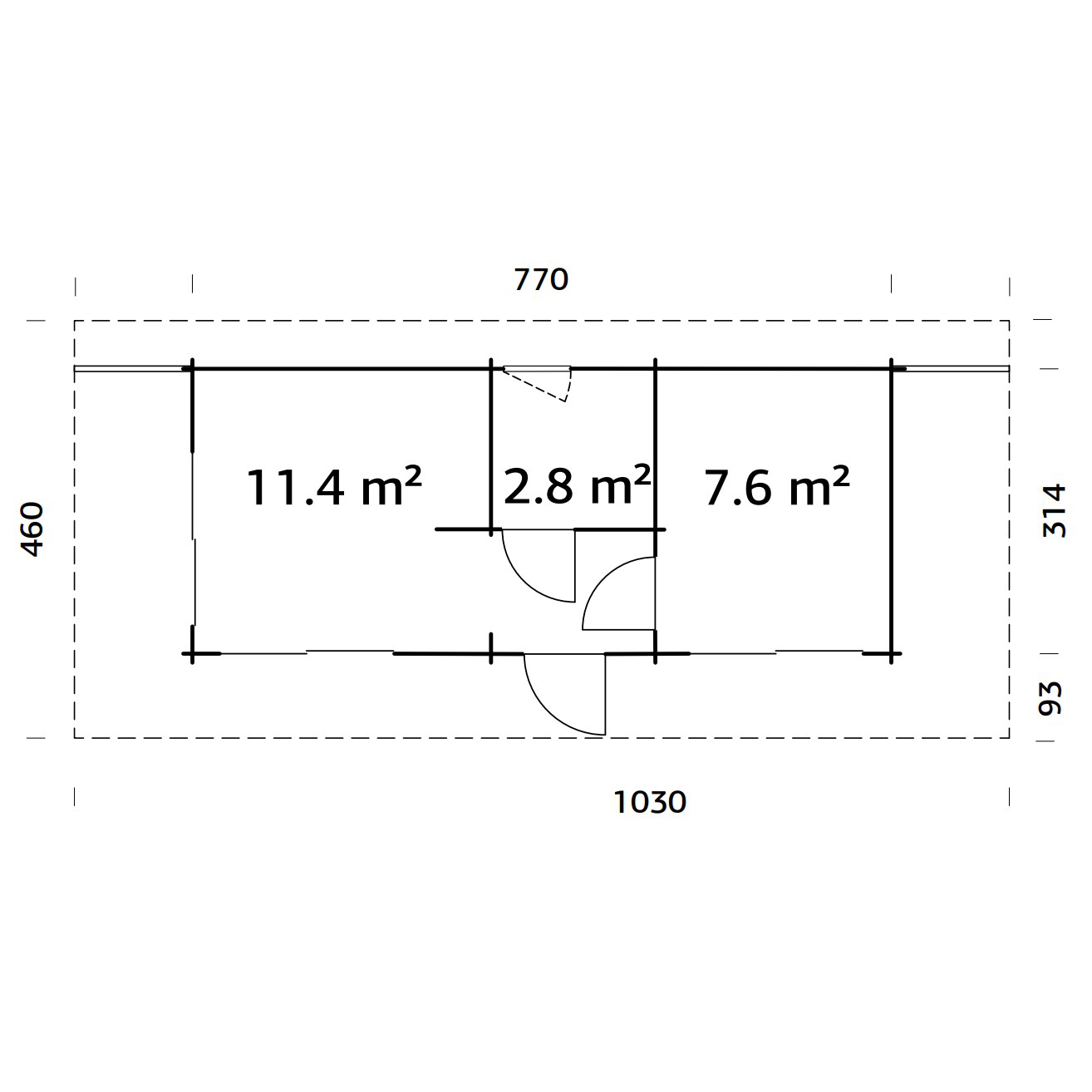 Trädgårdshus Palmako Cecilia 23,9 m2