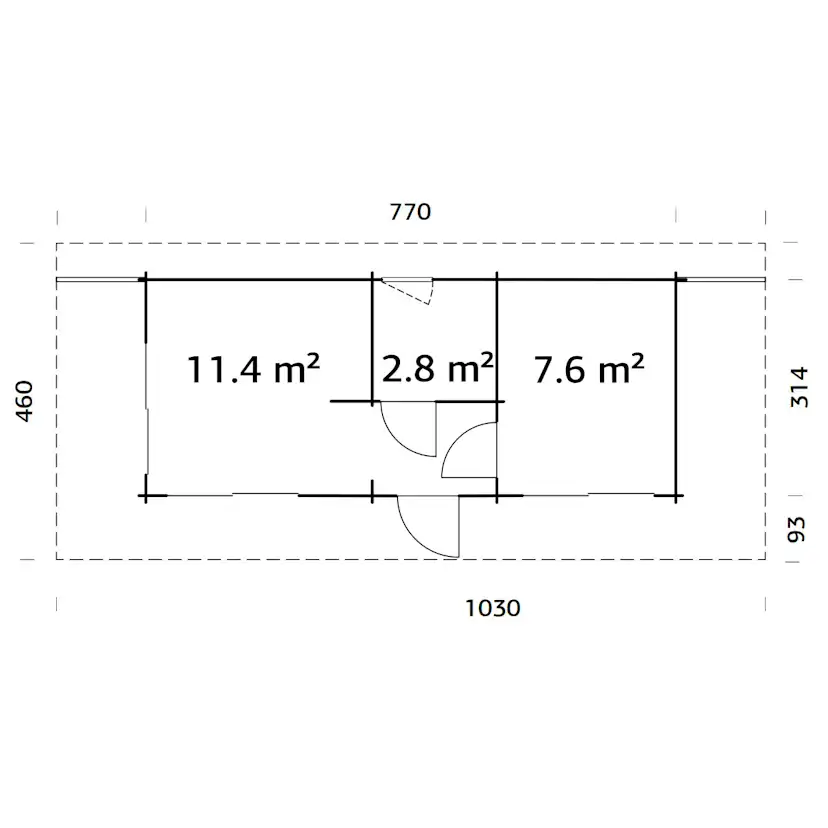 Trädgårdshus Palmako Cecilia 23,9 m2
