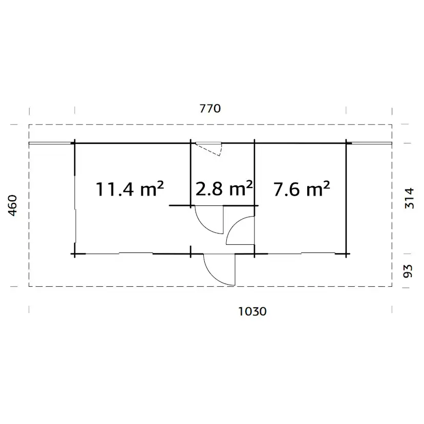 Trädgårdshus Palmako Cecilia 23,9 m2
