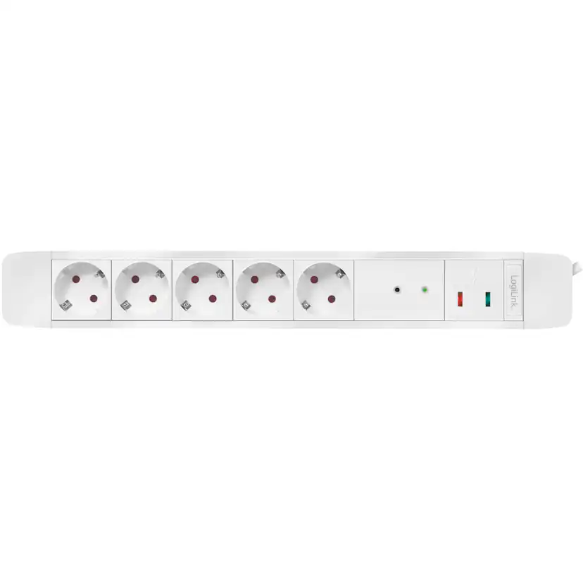 Grenuttag LogiLink 5-vägs Med Fjärr 433 MHz Överspänningsskydd 1,5 m