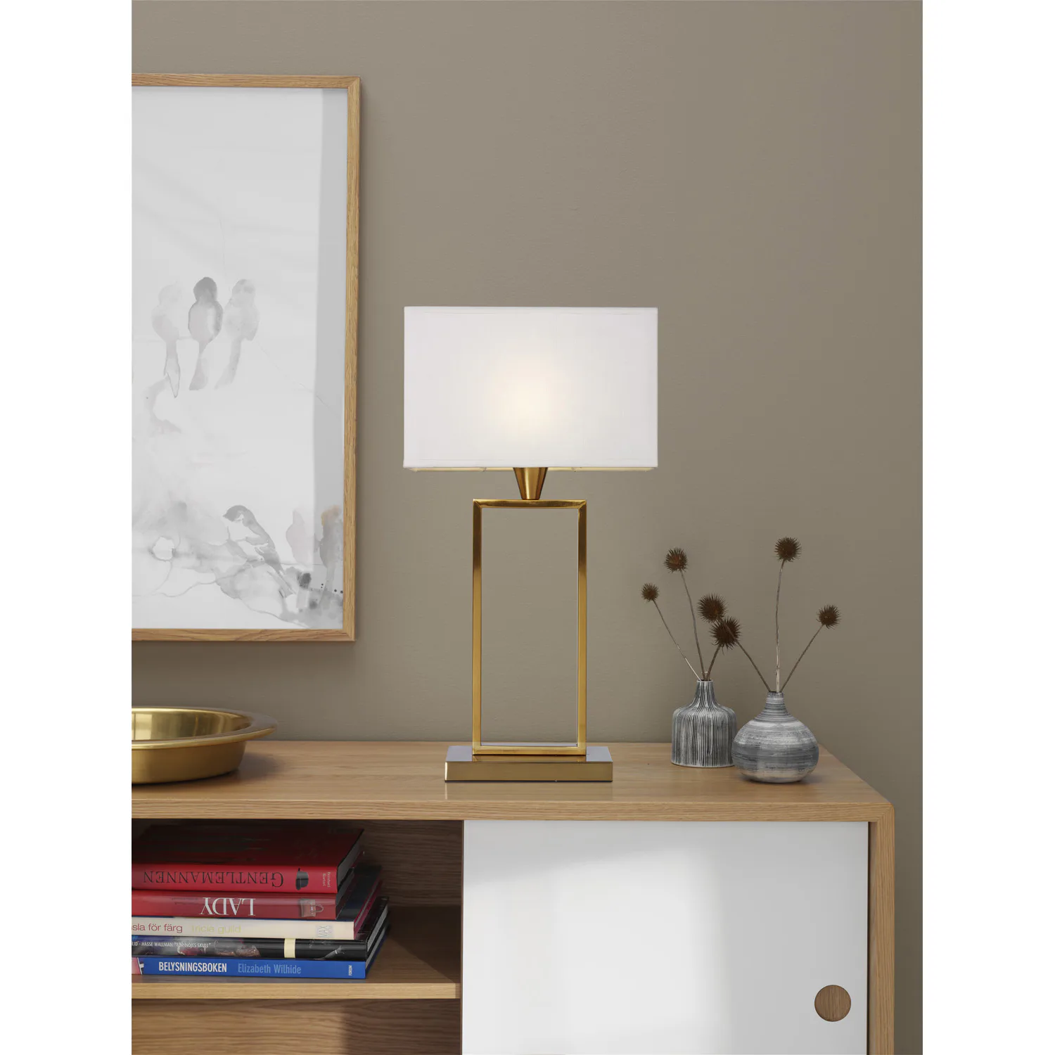 Bordslampa Cottex Kensington H50 cm Metallfot med Textilskärm