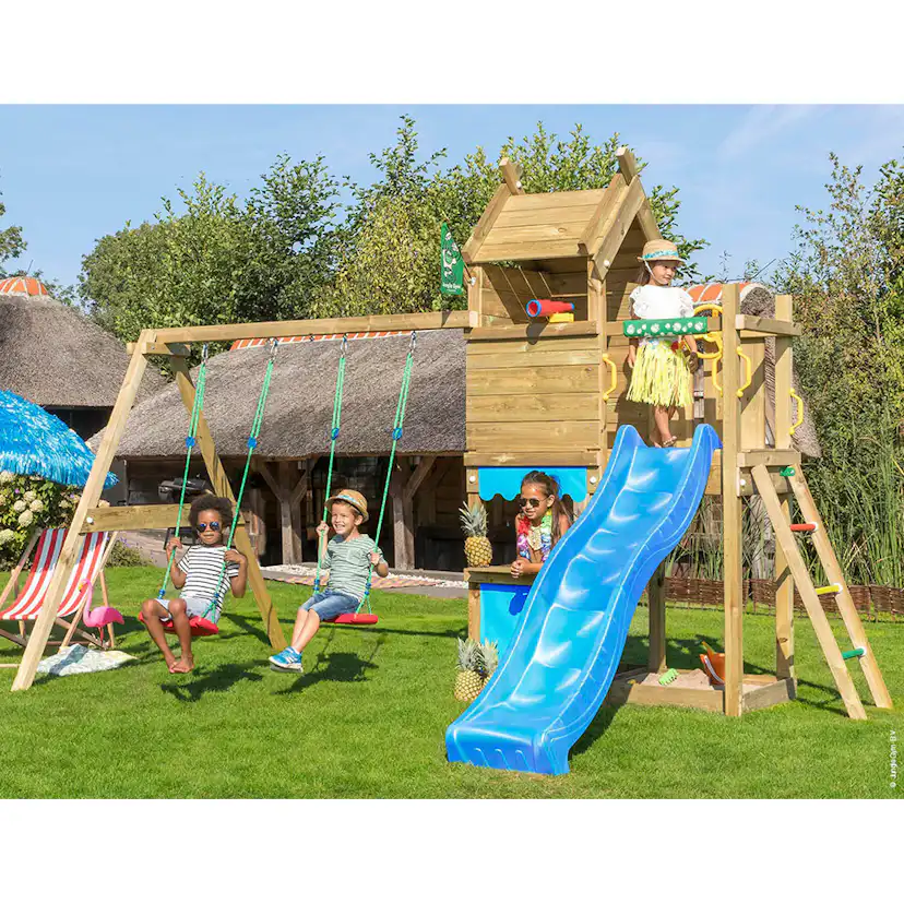 Jungle Gym Resort lektorn komplett inkl. gungmodul och blå r Blå
