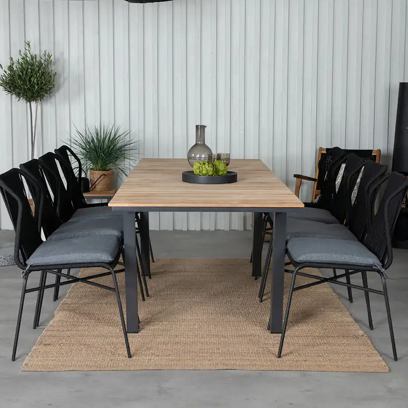 Matgrupp Utomhus Venture Home Mendi med 8 Julle Trädgårdsstolar