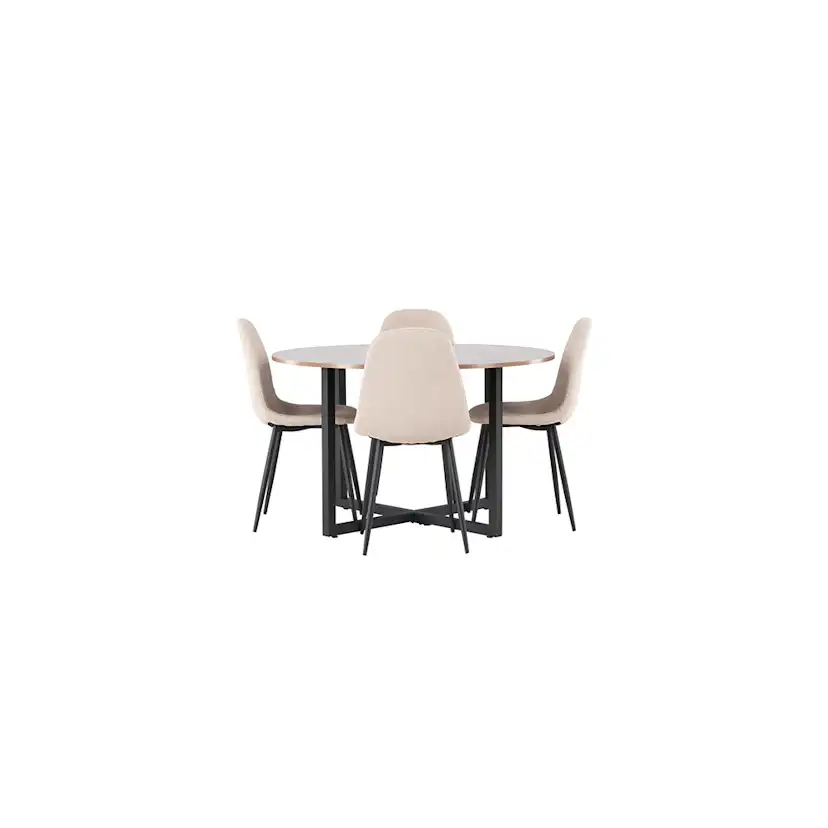 Matgrupp Venture Home Durango Ø120 cm med 4 st Polar stolar