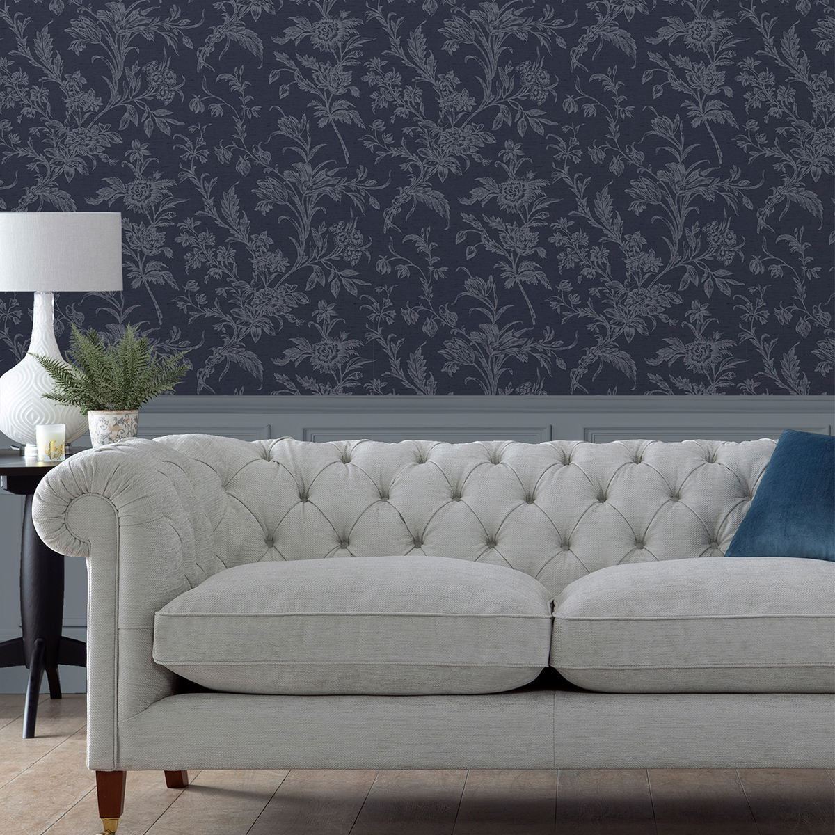 Tapet Laura Ashley Lloyd Blå