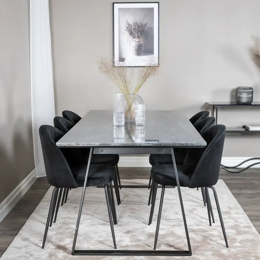 Matgrupp Venture Home Estelle med 6 Wrigley Stolar Sammet