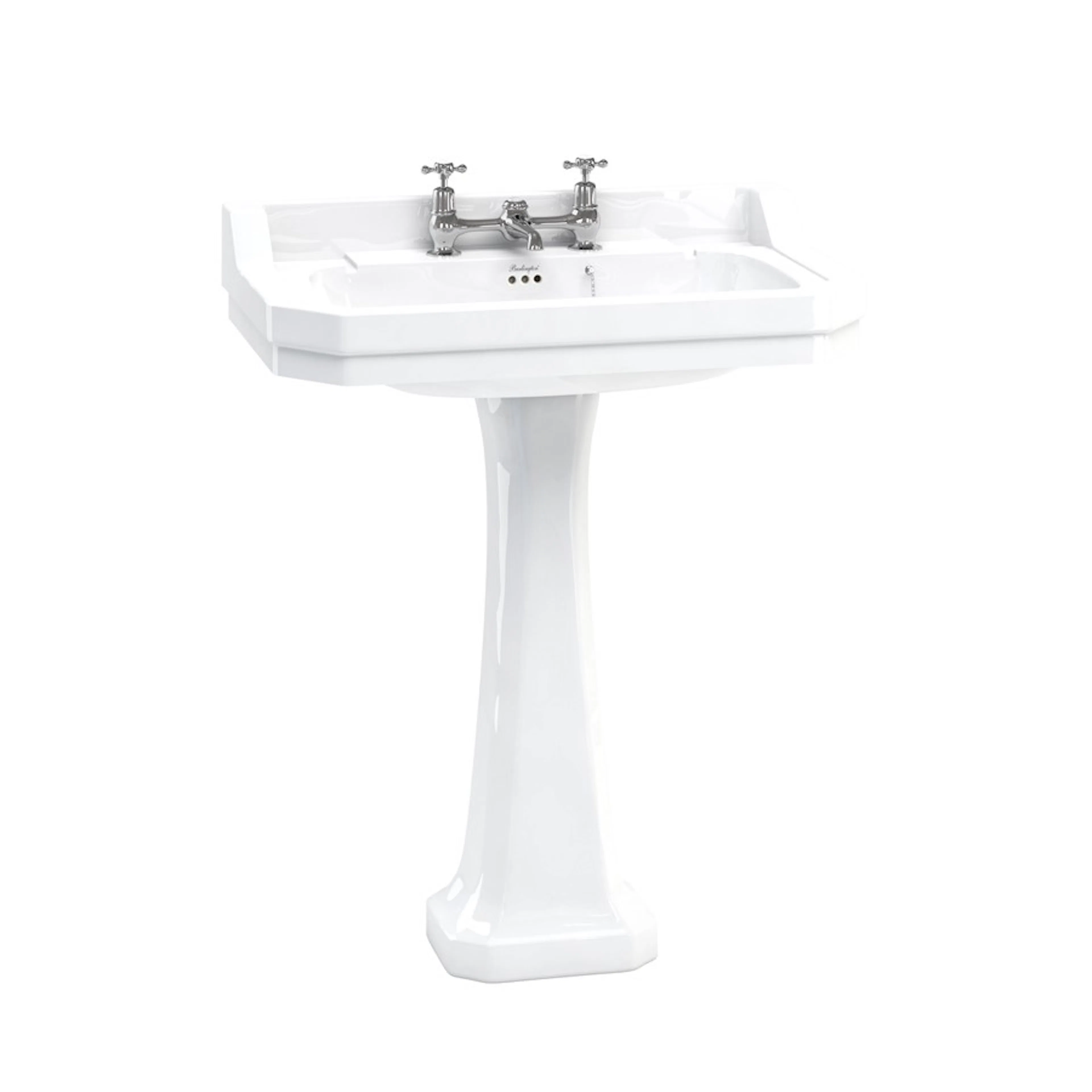 Burlington handfat Edwardian 80 cm med Classic piedestal -2 Två blandarhål