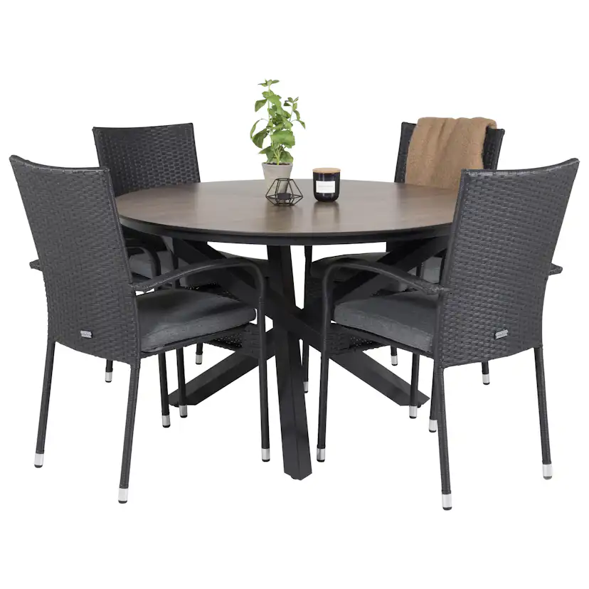 Matgrupp Venture Home Lea Ø 120 med 4 Asta Stolar