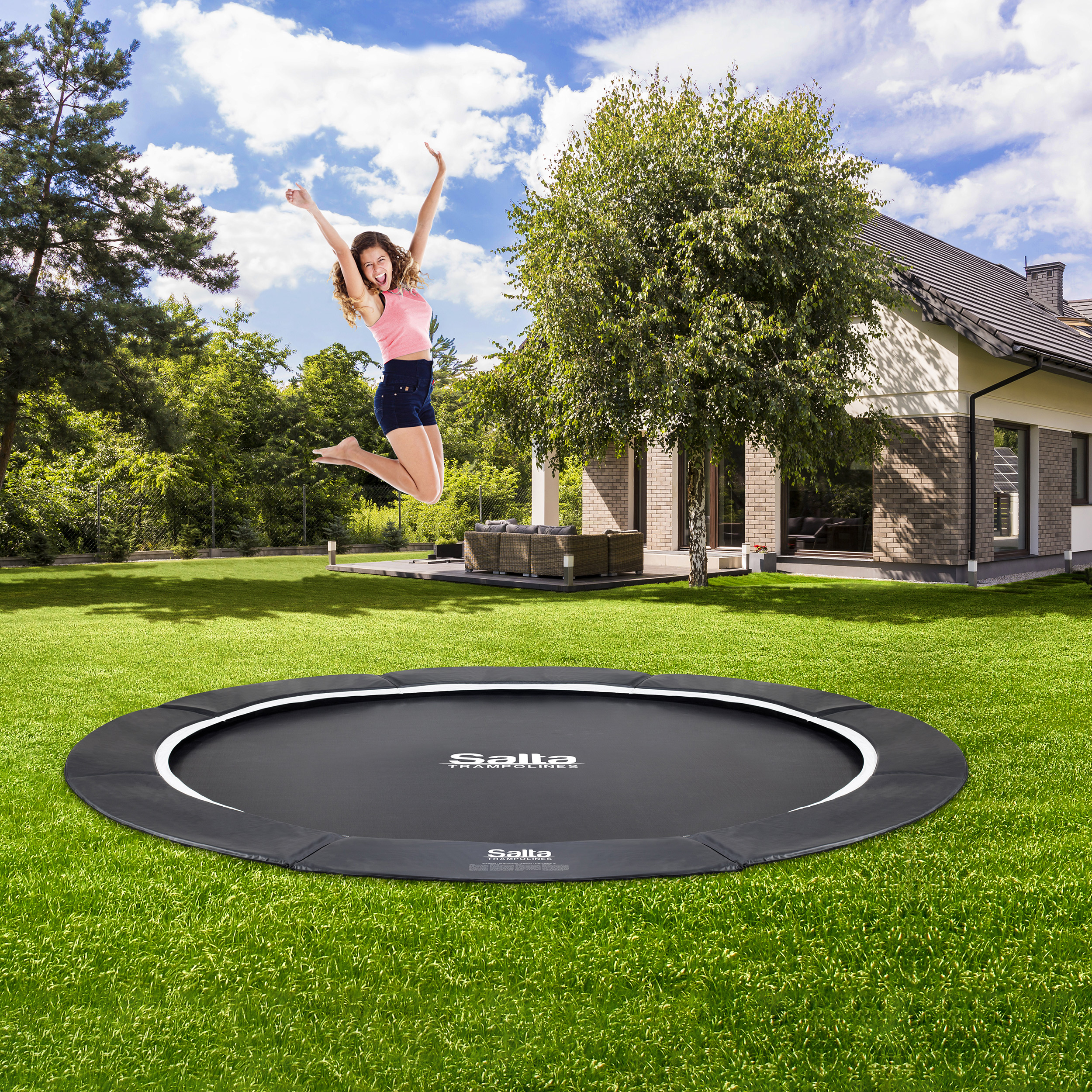 SALTA Studsmatta Royal Baseground Sport Ø427 cm, svart Ø 427 cm