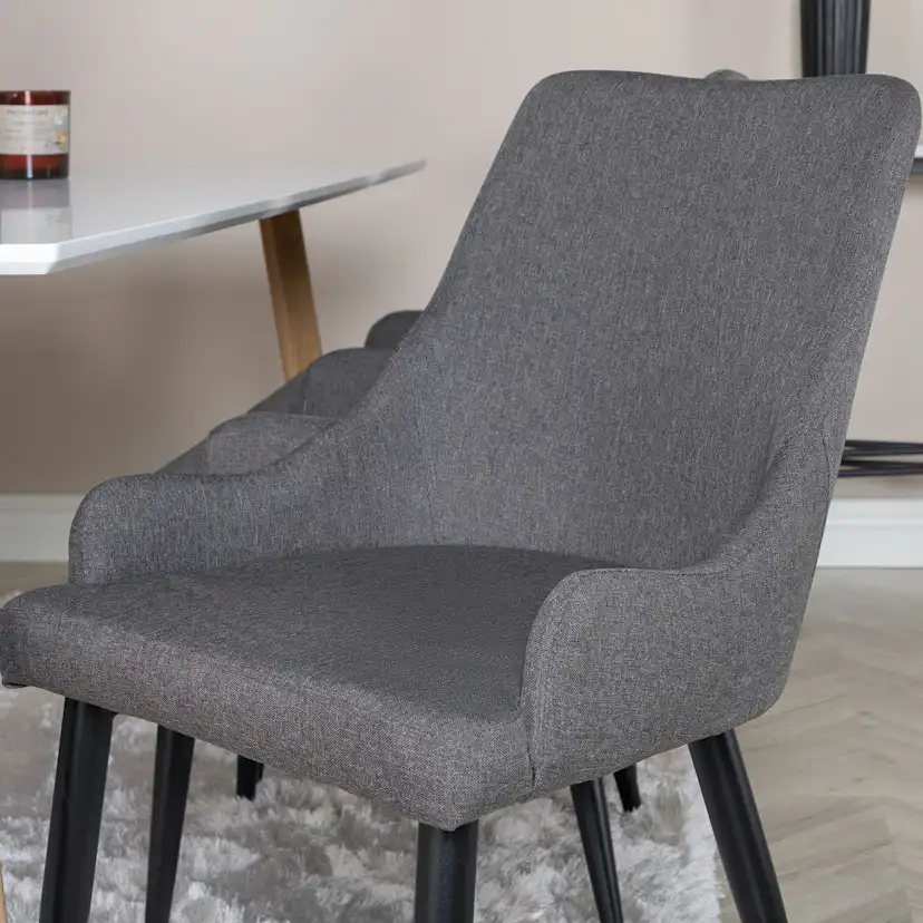 Matgrupp Venture Home Polar med 6 Plaza stolar Mörkgrå