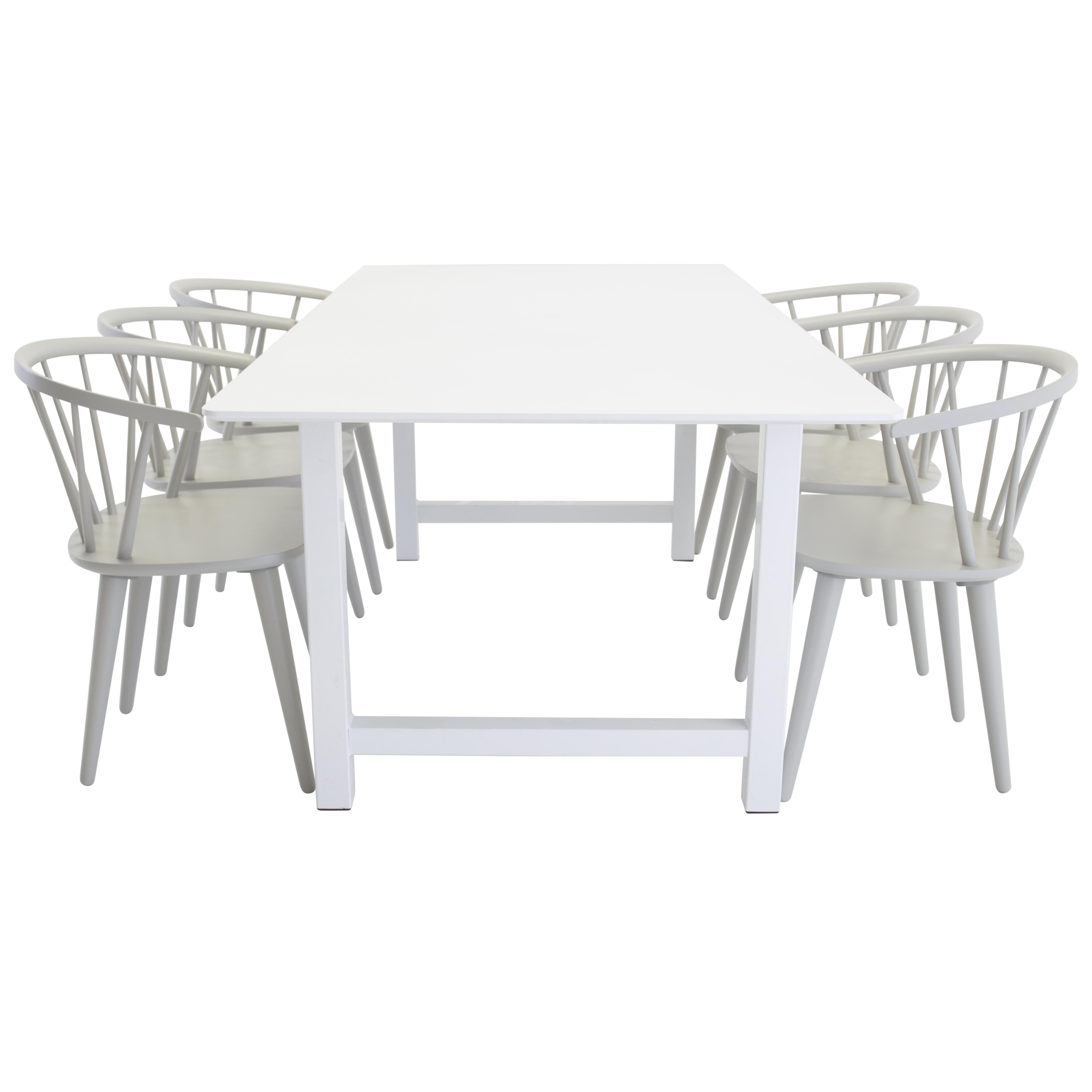 Matgrupp Venture Home Clara med 6 Brum Stolar Ljusgrå