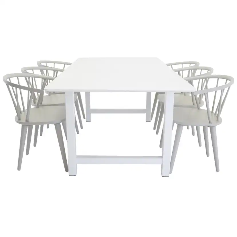 Matgrupp Venture Home Clara med 6 Brum Stolar Ljusgrå