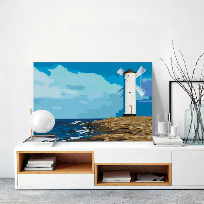 Gör-det-själv Målningar Arkiio Lighthouse with Windmill