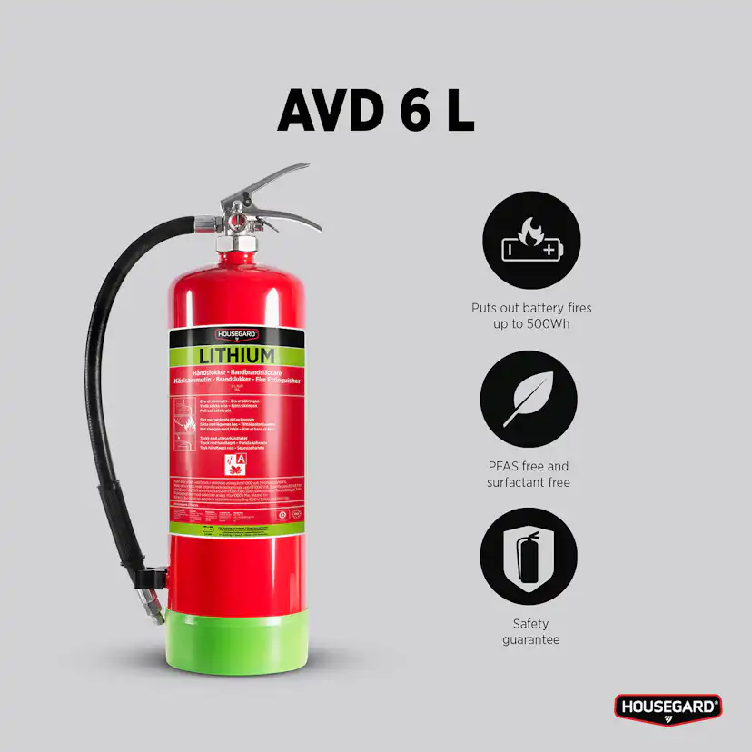 Brandsläckare Housegard AVD 6 L, LITHEX6