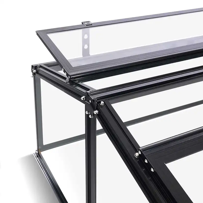 Växthus Metalcraft 1,13 kvm Svart Rektangulär