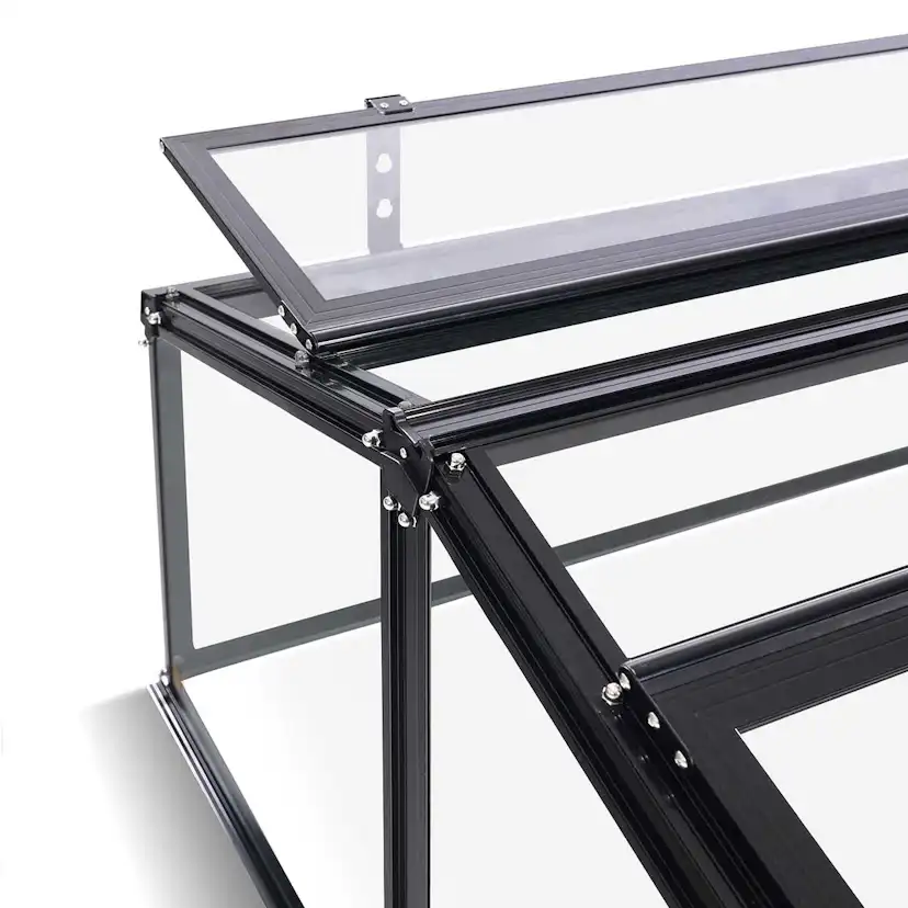 Växthus Metalcraft 1,13 kvm Svart Rektangulär