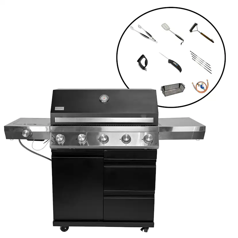 Gasolgrill Bluegaz Z501 Paket Med Regulator & Grillset M