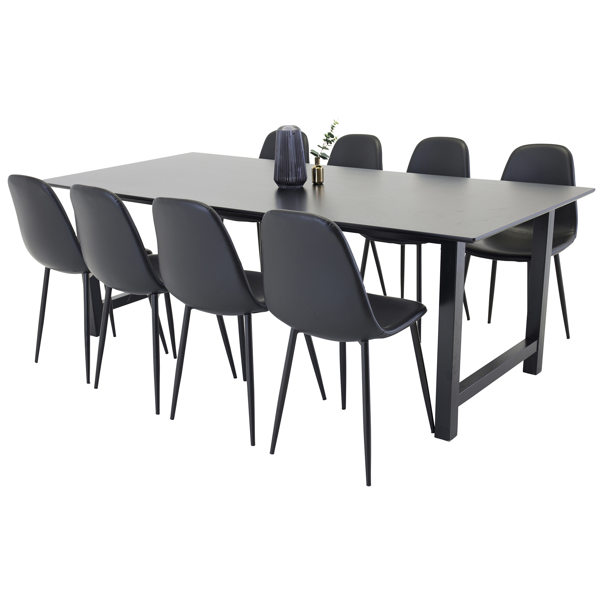 Matgrupp Venture Home Clara med 8 Pobbie Stolar Konstläder