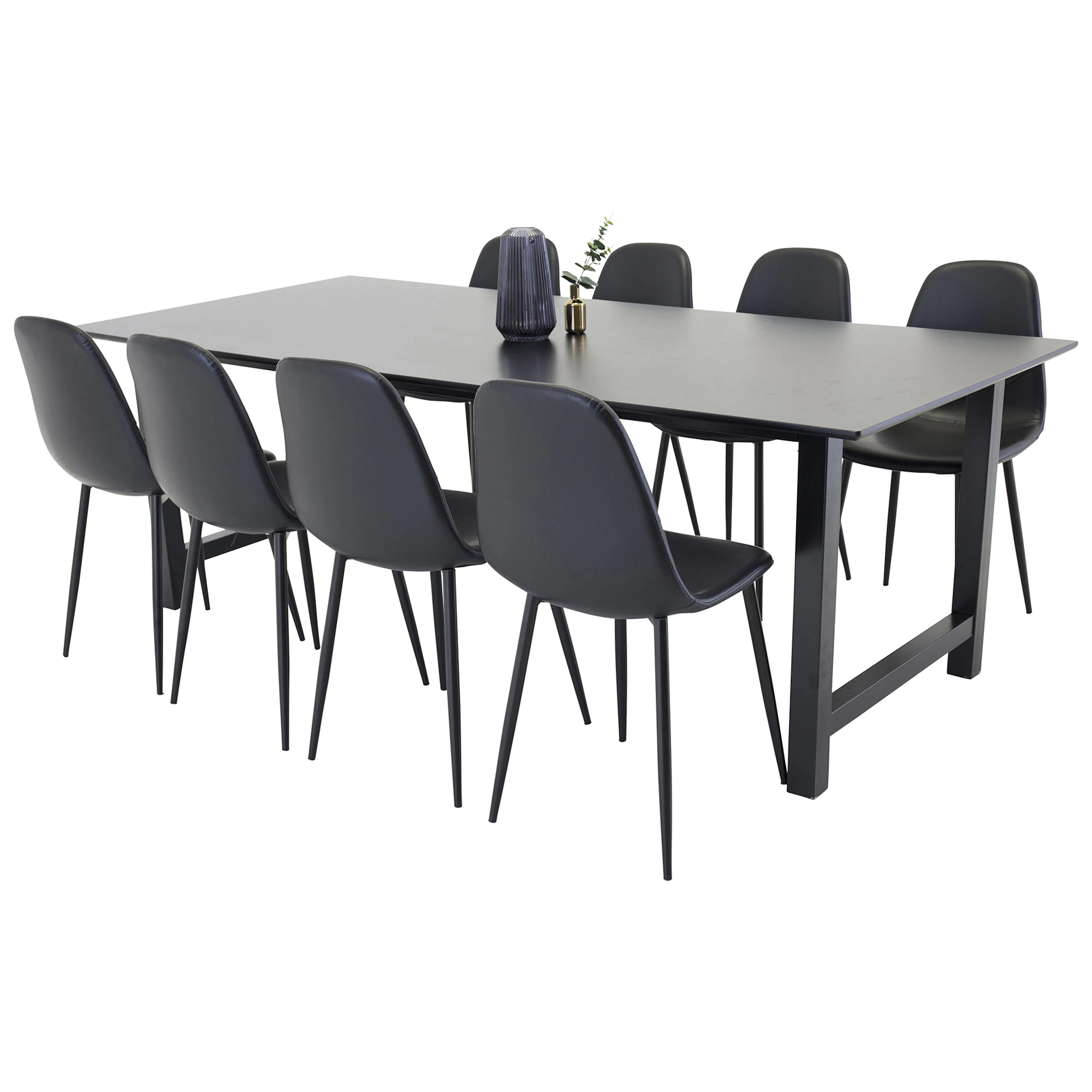 Matgrupp Venture Home Clara med 8 Pobbie Stolar Konstläder